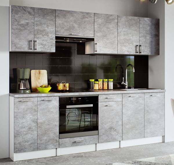 Küchenzeile LECO 240 Beton Dekor