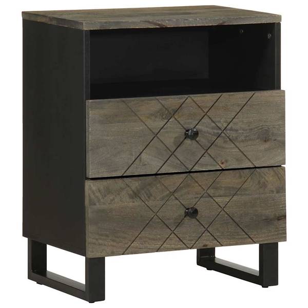 Nachttisch X4752 Schwarz - Massivholz - 33 x 62 x 50 cm