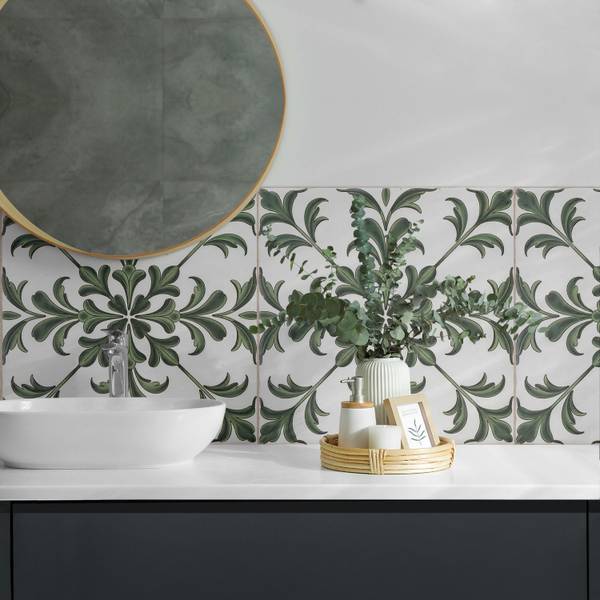 Fliesen Flora Kachel 4er Set 50 x 50 cm