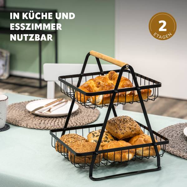 Obstschale 70493 Schwarz - Metall - 30 x 32 x 27 cm
