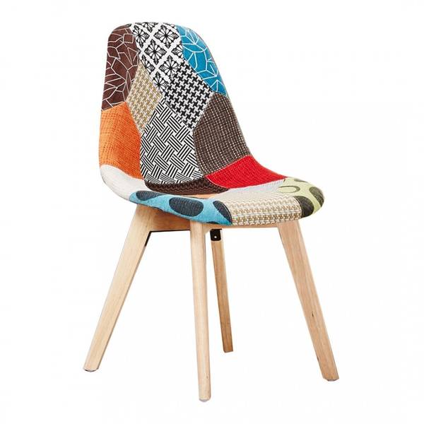 Patchwork Esszimmerstuhl 2er Set Holzverbundwerkstoff - 47 x 83 x 42 cm