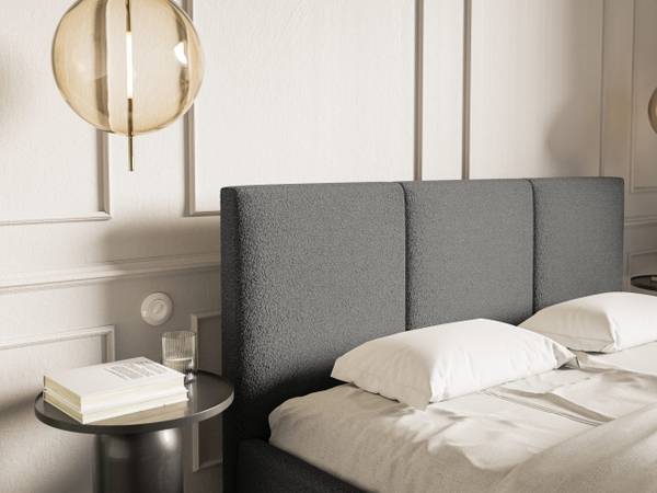 Polsterbett Fondi Slim Anthrazit - Breite: 212 cm