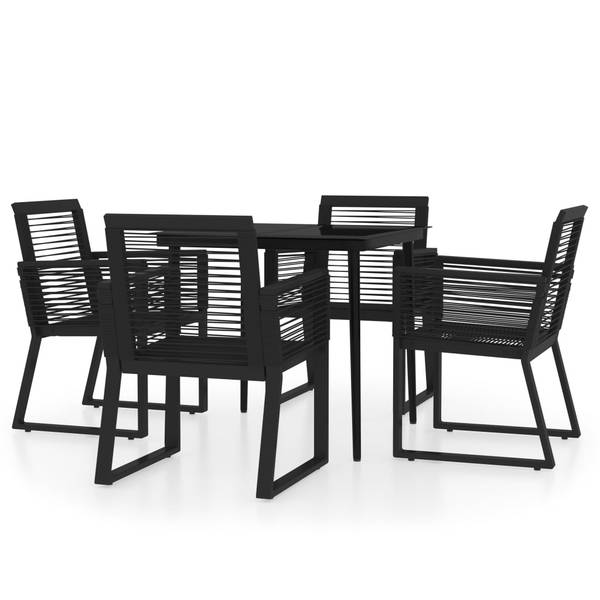 Garten-Essgruppe 3013390-1 (5-teilig) Schwarz - Stahl - 80 x 74 x 80 cm