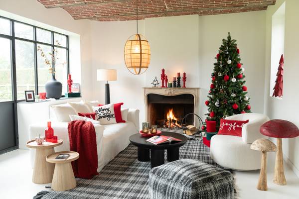 Stehlampe Christmas Schwarz - Holz teilmassiv - 48 x 160 x 48 cm