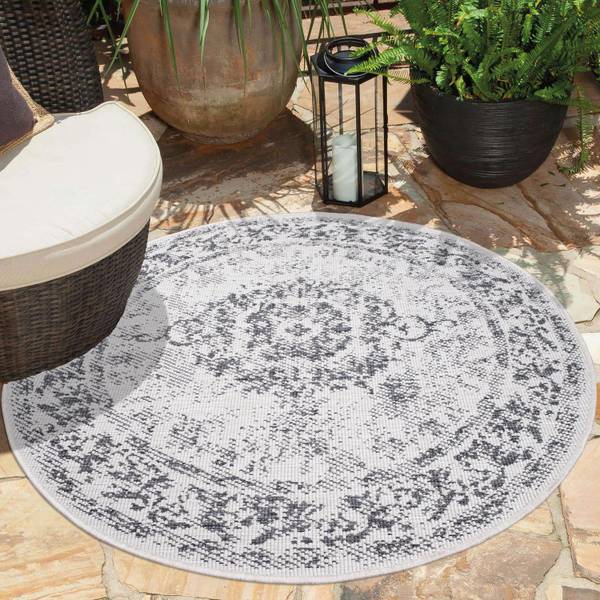 Outdoor-Teppich DuoRug Grau - 160 x 160 cm