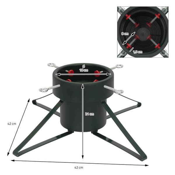 Weihnachtsbaumständer, grün, 23 Grün - Samt - 23 x 22 x 24 cm