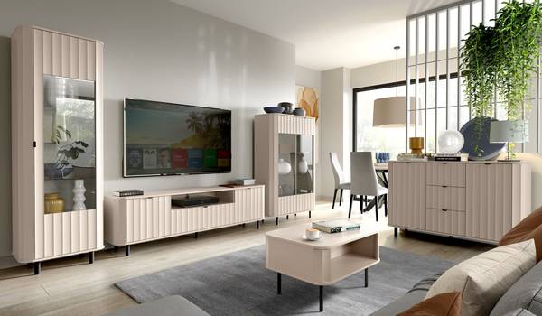 TV-meubel NOVADO grijs - staal - melamine - 137 x 57 x 40 cm