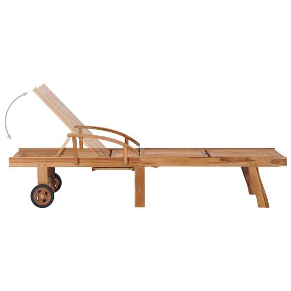 Zonnestoel 3007889-1 geel - teakhout - 59 x 35 x 195 cm