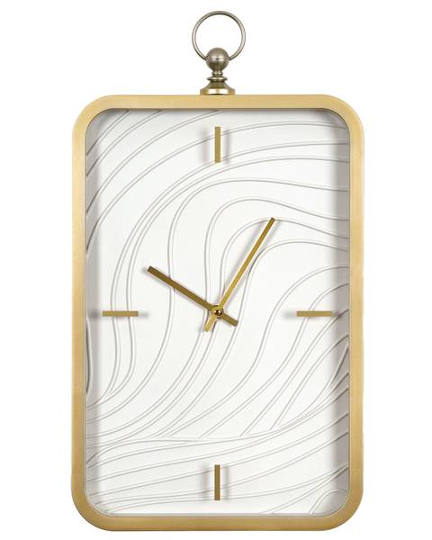 Wanduhr MOLIENS Gold - Weiß