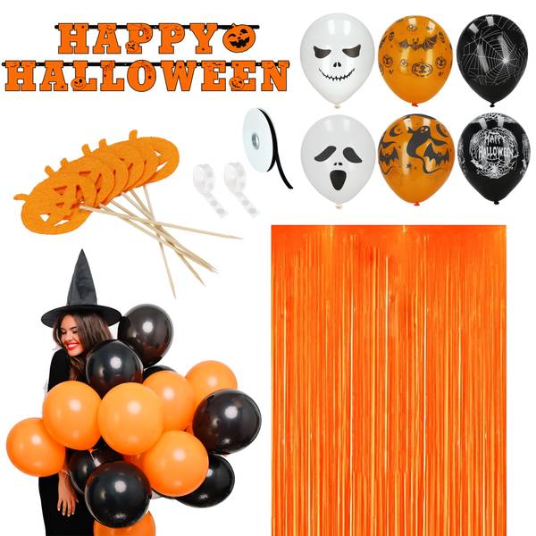 Halloween Ballons Girlande 38 Stk HA5216 Textil - 2 x 2 x 2 cm