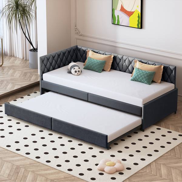Polsterbett Schlafsofa QHUI7 Grau