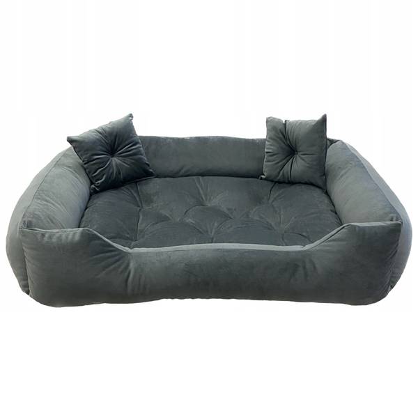 Hundebett VELURS Grau - 70 x 60 cm