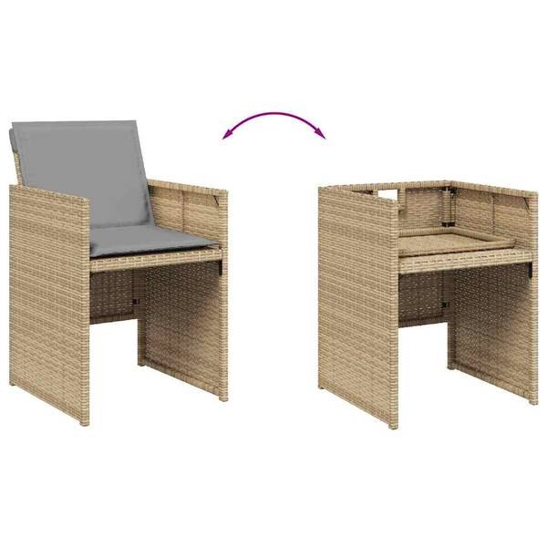 Gartenstuhl 3032896 4er Set Beige - Stahl - 50 x 79 x 54 cm