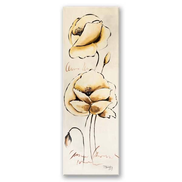 Tableau déco fleurs peintes 40 x 120 cm