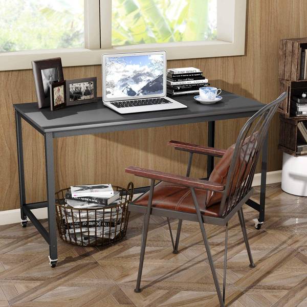 Schreibtisch Mobile Schwarz - Holzwerkstoff - Metall - 60 x 75 x 120 cm