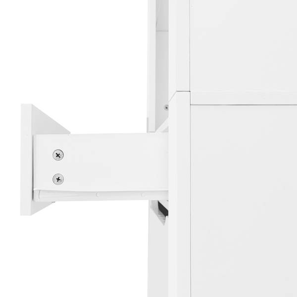 Highboard Neptunus Ⅱ Weiß - Stahl - Farbglas - 36 x 165 x 60 cm