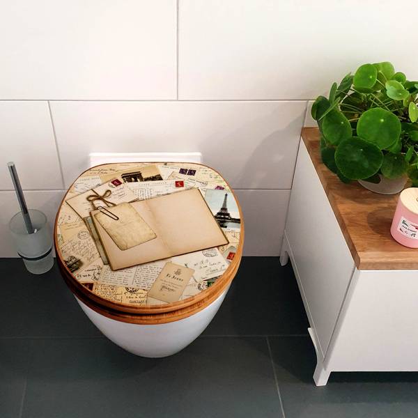 WC-Sitz mit Absenkautomatik Salut de Par Braun - Bambus - Holzwerkstoff - 38 x 5 x 49 cm