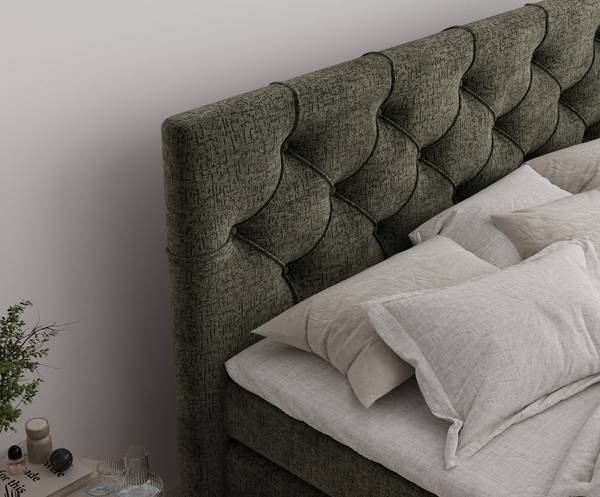 Boxspringbett Hugo Olivgrün - Liegefläche Breite: 180 cm