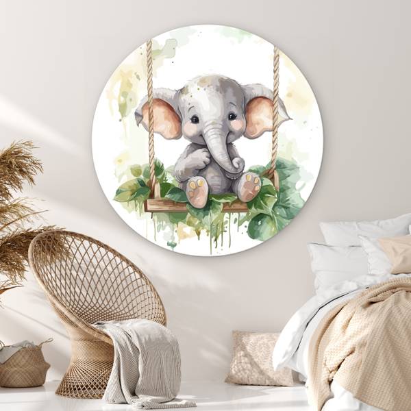 BILD Elefantenbaby 120 x 120 cm