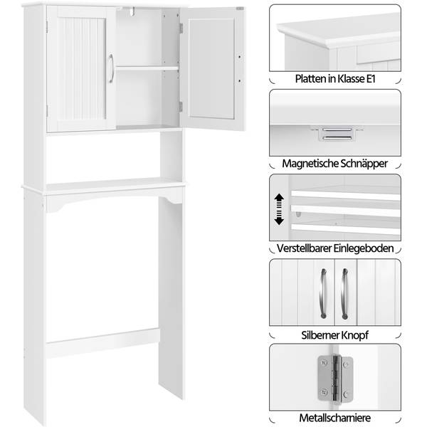 Badschrank ARF28 Weiß - Holzwerkstoff - 75 x 180 x 23 cm