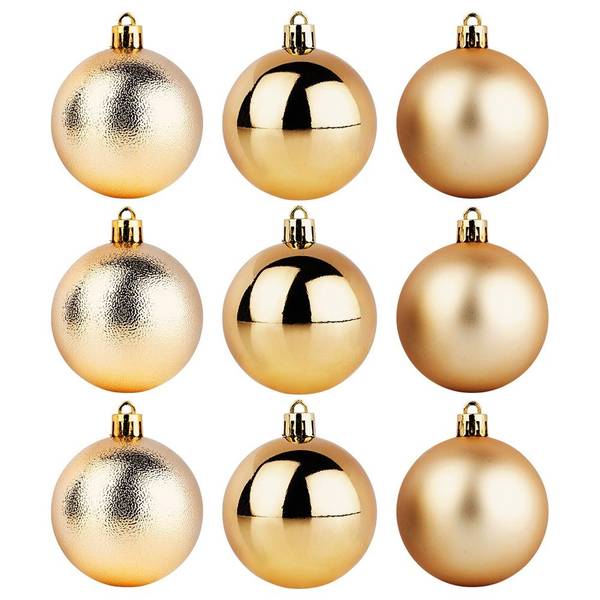 Weihnachtskugeln 9er Set 839486 Gold - Kunststoff - 6 x 6 x 6 cm