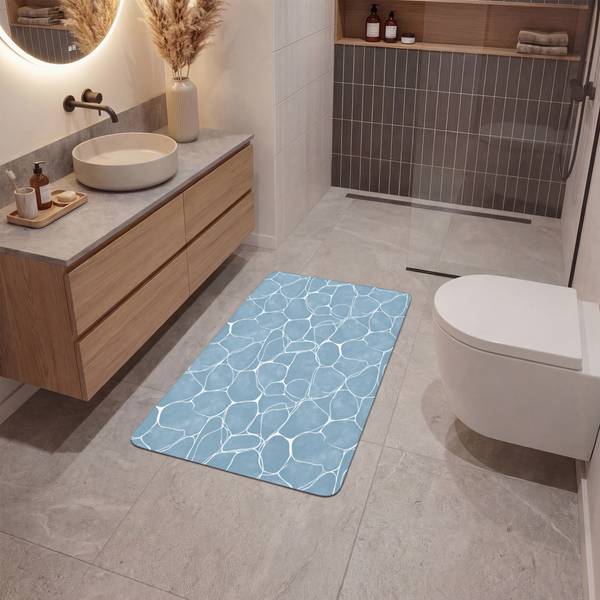 BADEMATTE Wasser 60 x 90 cm - Durchmesser: 96 cm