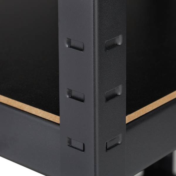 Schwerlastregal mit 3 Ebenen Schwarz - Stahl - 60 x 90 x 40 cm