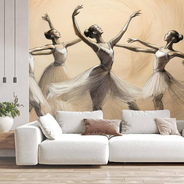 Fototapete Ballerinas tanzen Vintage 100 x 70 cm