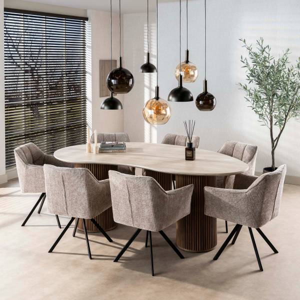 Esszimmertisch ROMANO Beige - Keramik - 215 x 77 x 120 cm