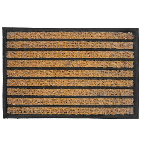 Fußmatte Kokos & Gummi 60x40 cm Schwarz - Braun - Naturfaser - Kunststoff - 60 x 2 x 40 cm