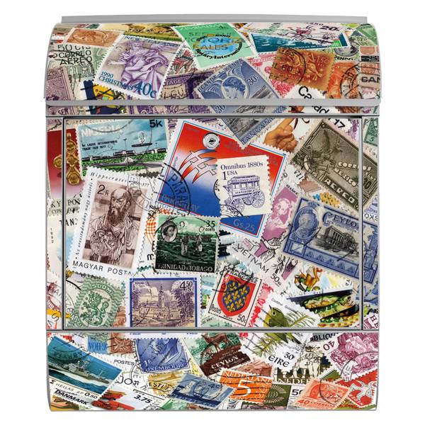 Briefkasten Stahl Briefmarken Grau - Stahl - 38 x 46 x 13 cm