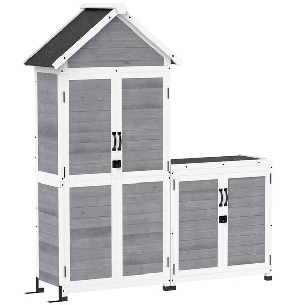 Gartenschrank 2er Set 84H-343V00LG Grau - Tanne - 51 x 182 x 89 cm