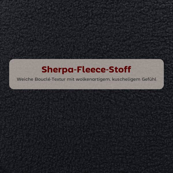 Barhocker 83A-347V00BK 2er Set Schwarz - Fleece - Polyester - 49 x 95 x 52 cm