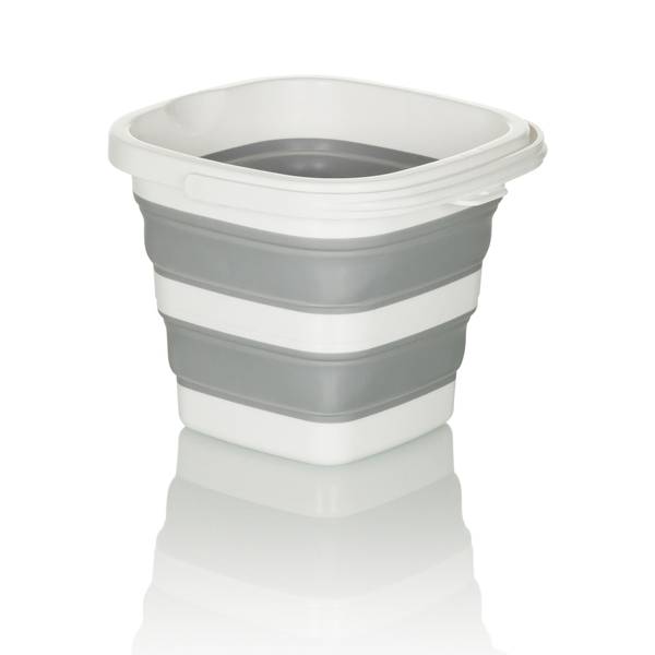 Faltbehälter CLEAN SILR Grau - Weiß - Silikon - 32 x 25 x 32 cm