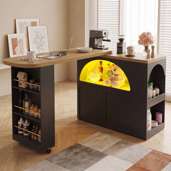 Bartisch LN-AMR Schwarz - Holzwerkstoff - 205 x 100 x 39 cm
