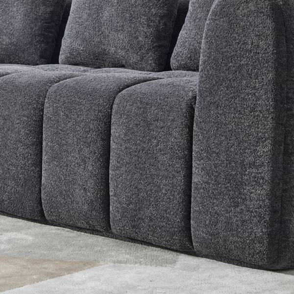 4-Sitzer Sofa LF-RSN-PRM Grau - Webstoff - 260 x 70 x 96 cm