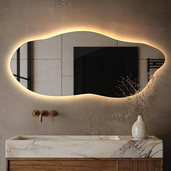 LED-Spiegel Flucto Gelb - 40 x 90 cm