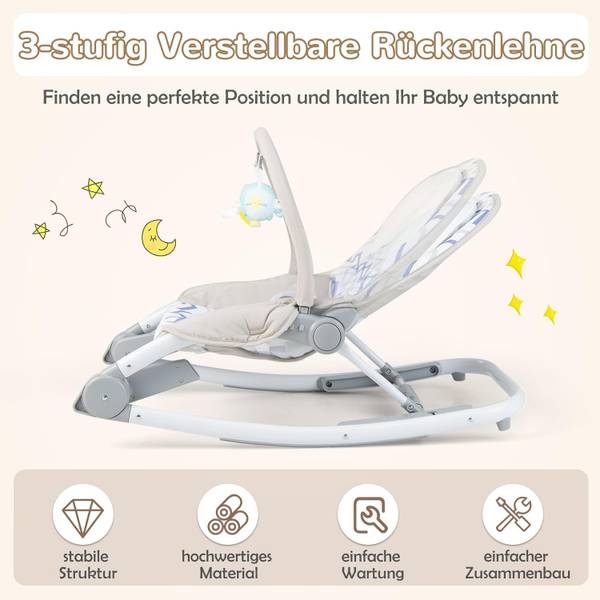 Babywippe NO32452 Grau - Metall - 43 x 59 x 82 cm