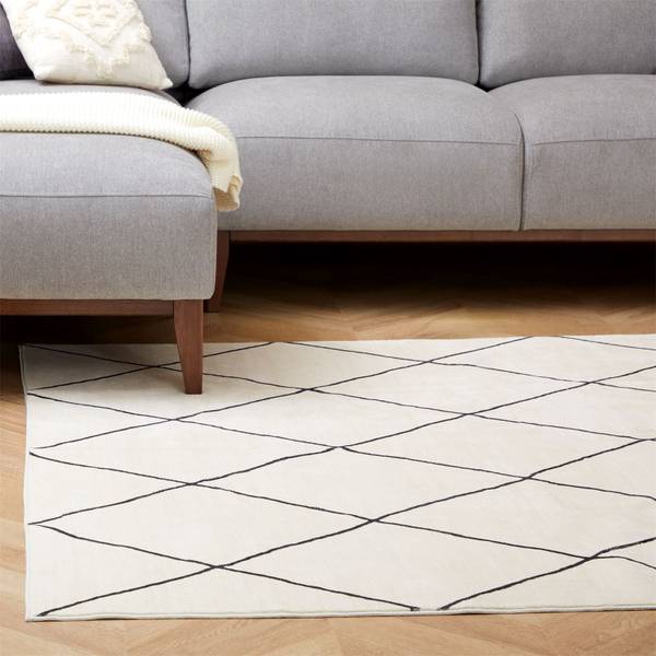Teppich RHOMB Cremeweiß - 160 x 230 cm