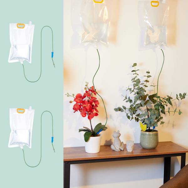 4 Tropfbewässerungsbeutel u. Gelbsticker Blau - Grün - PVC - 25 x 170 x 3 cm