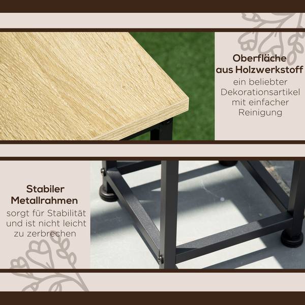 Pflanzenständer BB5536 3er-Set Schwarz - Metall - 21 x 90 x 21 cm