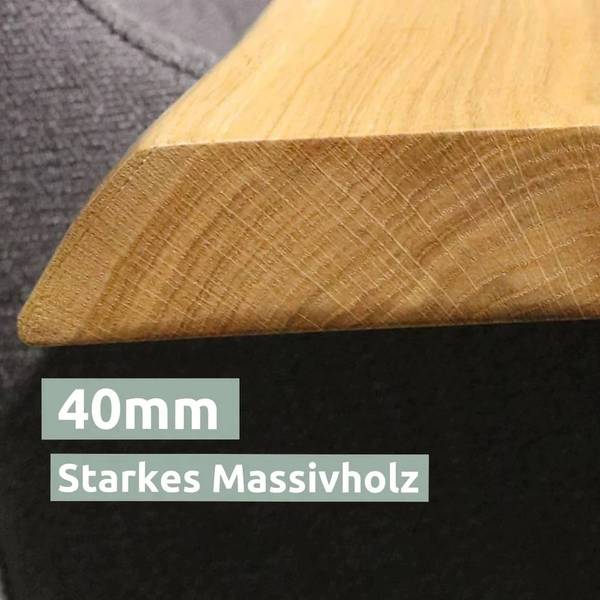 Tischplatte mit Baumkante H4H Braun - Massivholz - 70 x 4 x 100 cm