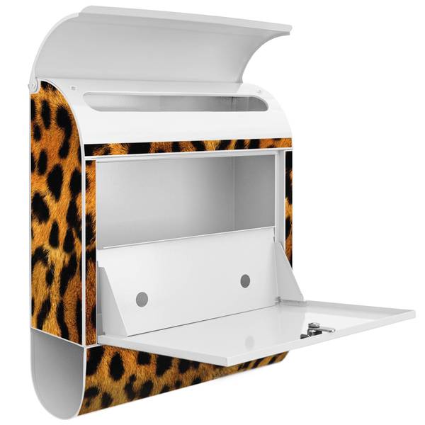 Briefkasten Stahl Leopard Weiß - Stahl - 38 x 46 x 13 cm