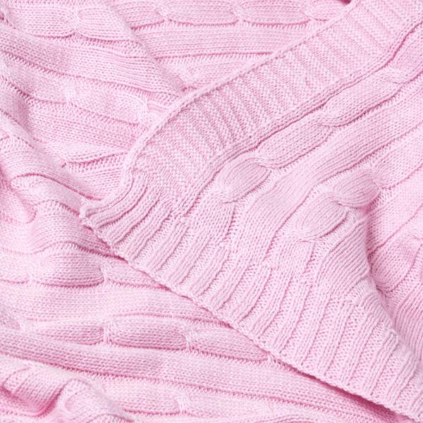 Couverture CABLETHROW Rose clair - 130 x 170 cm