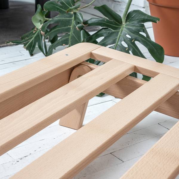 Futon Stuhl LAYTI-140, Buchenholz Orange - Geölt - Unbeschichtet