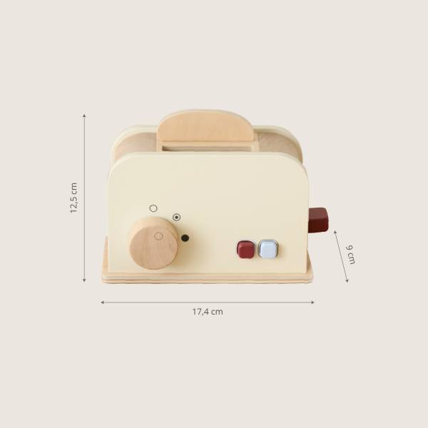 Kinderspeelgoed NOISETTE 13 dlg beige - plaatmateriaal op houtbasis - 9 x 13 x 17 cm