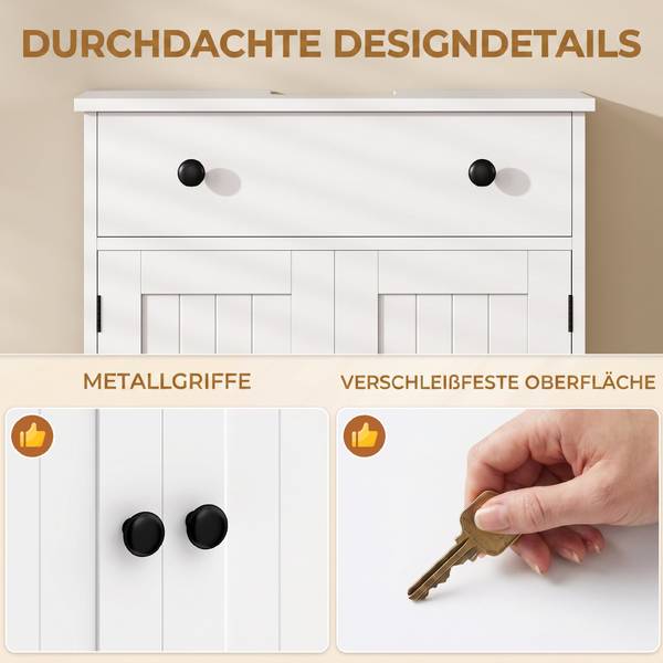 Waschbeckenunterschrank 834-929V90WT Weiß - Holzwerkstoff - 30 x 60 x 60 cm