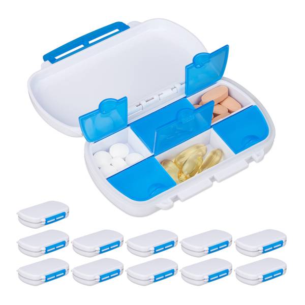 12 x Tablettendose 6 Fächer Anzahl Teile im Set: 12