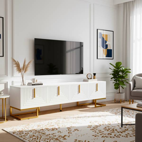 TV Lowboard Squamul Weiß - Holzwerkstoff - 40 x 46 x 170 cm