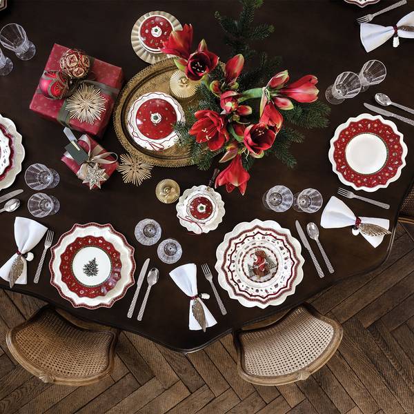 Speiseteller Toy's Delight 6er Set Rot - Porzellan - 29 x 4 x 29 cm